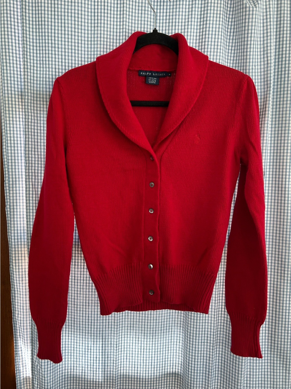 NWT polo Ralph Lauren red cotton cardigan